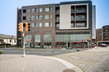 Modern building with glass facade